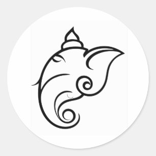 Adesivo Redondo Design Decorativo Ganesha