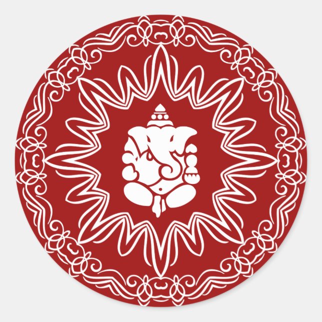 Adesivo Redondo Design Decorativo Ganesha (Frente)