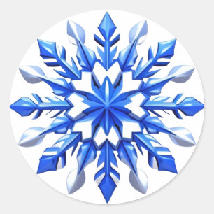 Adesivo Redondo Design Detalhado do Snowflake