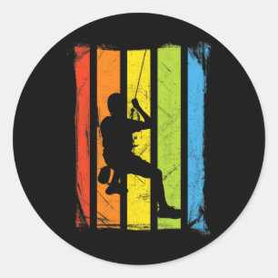 Adesivo Redondo Design Distress Rainbow de Escalada em Rocha