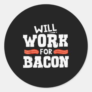 Adesivo Redondo Design Divertido de Bacon para Homens Mulheres Men