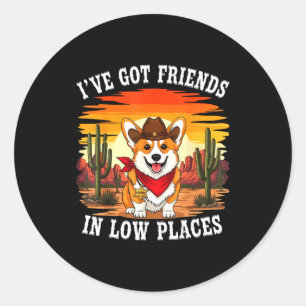 Adesivo Redondo Design Divertido de Corgi para Homens Mulheres Cri