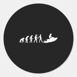 Adesivo Redondo Design Divertido de Jet Ski para Homens Mulheres C