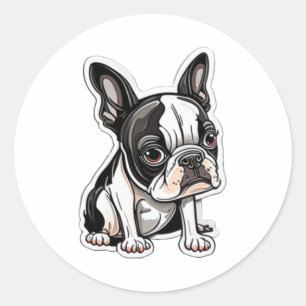 Adesivo Redondo Design do autocolante de Boston Terrier