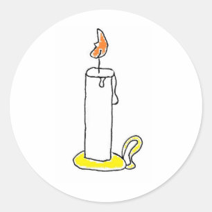 Adesivo Redondo Design do Cartoon Candlestick Holiday