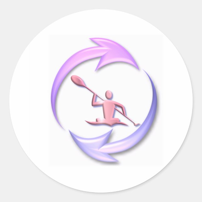 Adesivo Redondo Design do Ciclo de Kayak (Frente)