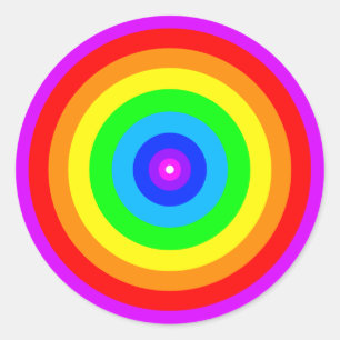 Adesivo Redondo Design do círculo arco-íris-40686