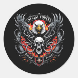 Adesivo Redondo Design do Entusiasta das Forças Armadas Militares