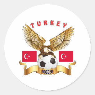 Adesivo Redondo Design do futebol de Turquia