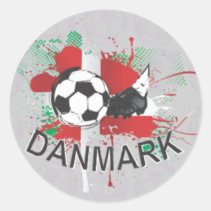Adesivo Redondo Design do grampo do futebol e do futebol de