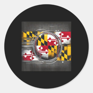 Adesivo Redondo Design do jogador de baseball em Maryland com sina