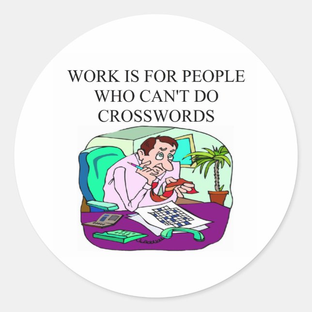 Adesivo Redondo design do jogador de jogos de palavras e sarjetas (Frente)