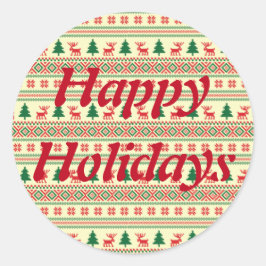 Adesivo Redondo Design do kit de natal personalizável