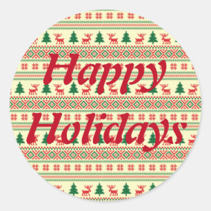 Adesivo Redondo Design do kit de natal personalizável