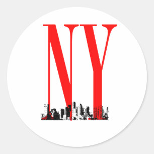 Adesivo Redondo Design do logotipo da skyline de New York NY