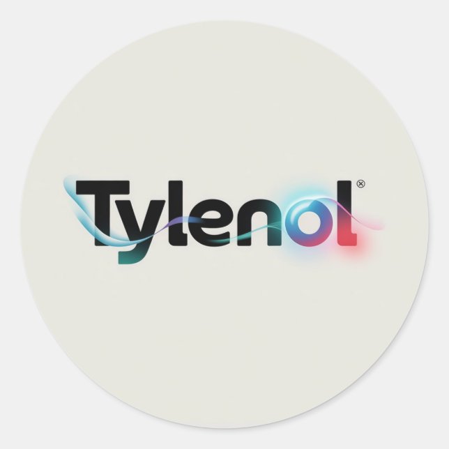 Adesivo Redondo Design do logotipo Tylenol (Frente)