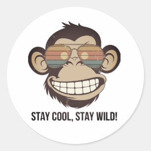 Adesivo Redondo Design do Monkey Sticker