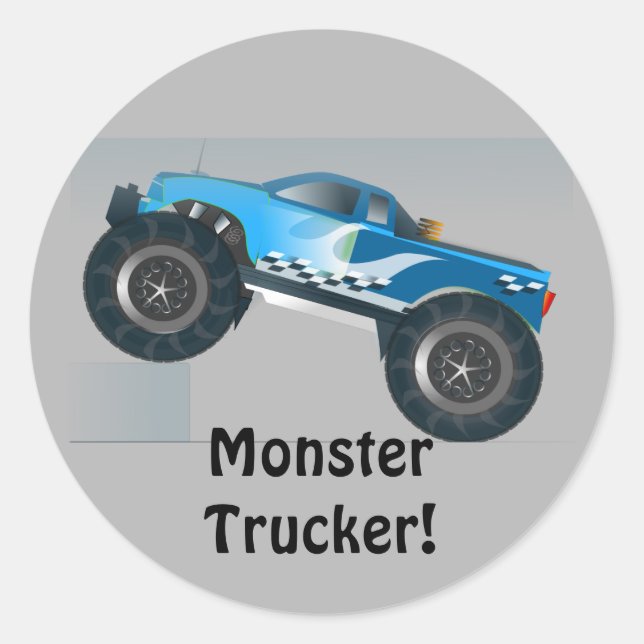 Adesivo Redondo Design do Monster Truck Speedway-lover (Frente)