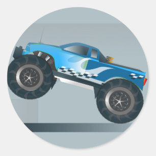 Adesivo Redondo Design do Monster Truck Speedway-lover