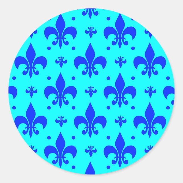 Adesivo Redondo Design do padrão Fleur-de-lis (Frente)