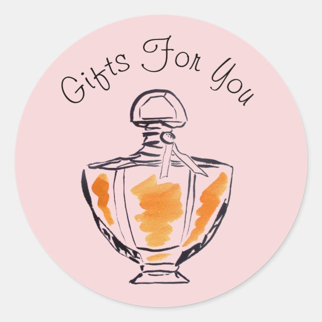 Adesivo Redondo Design do Perfume para presente marca comercial (Frente)
