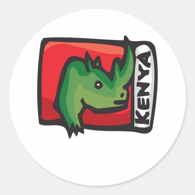 Adesivo Redondo Design do Quénia (Frente)