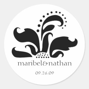 Adesivo Redondo Design do ventilador do Damasco