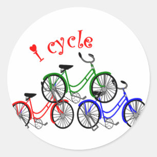 Adesivo Redondo Design dos presentes do ciclista (andando de