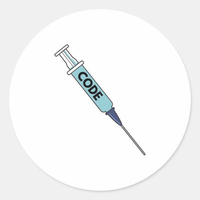 Adesivo Redondo Design engraçada de injeção de código para disposi (Frente)