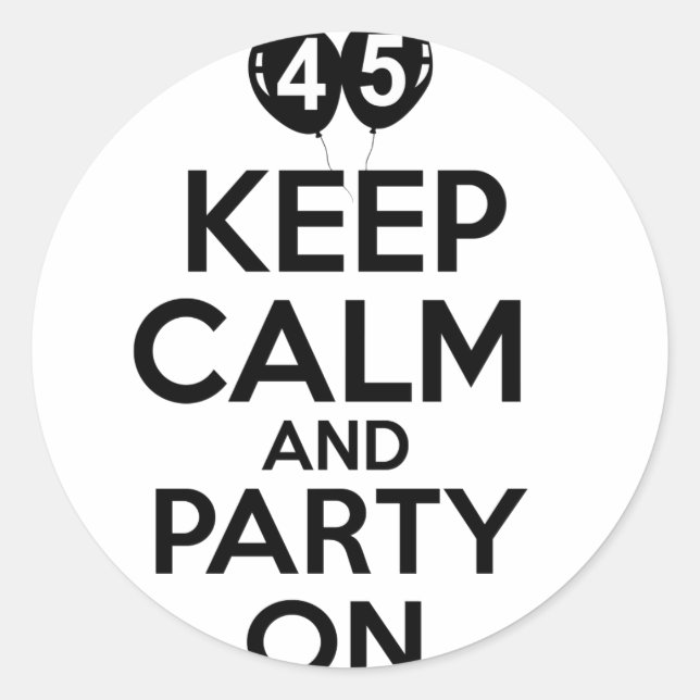 Adesivo Redondo Design engraçado das pessoas de 45 anos (Frente)