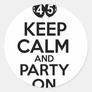 Adesivo Redondo Design engraçado das pessoas de 45 anos