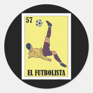 Adesivo Redondo Design Engraçado de Futebol Mexicano - El Futbolis