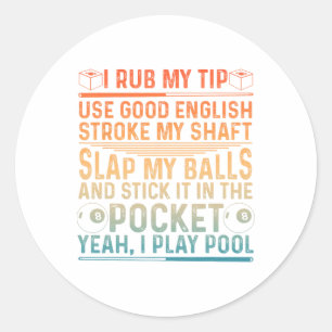 Adesivo Redondo Design Engraçado Para Homens Piscina Billiard Love