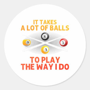 Adesivo Redondo Design Engraçado Para Homens Piscina Billiard Love