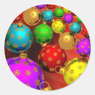 Adesivo Redondo Design festivo dos ornamento da árvore de Natal d