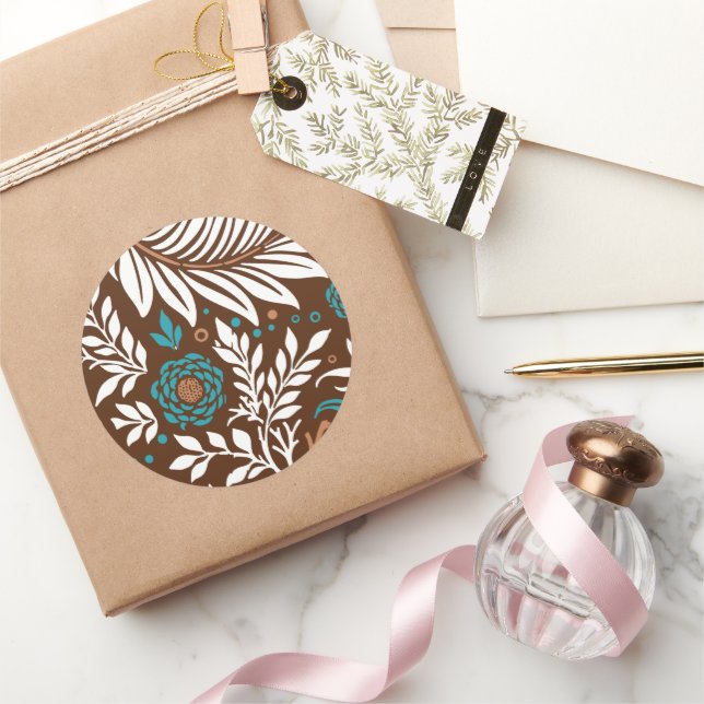 Adesivo Redondo Design floral 23 (Presentear)