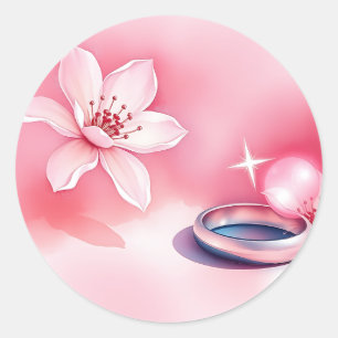 Adesivo Redondo Design Floral: Beleza e Elegância do Eterno