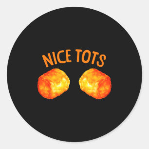Adesivo Redondo Design Fofo de Tater Tots para Homens Mulheres Cri