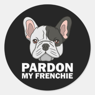 Adesivo Redondo Design Francês Para Homens, Desculpem Minha Frente