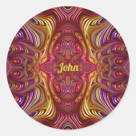 Adesivo Redondo Design Fratural multicolorido ~