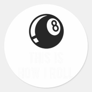 Adesivo Redondo Design Funny Billiards Para Jogadores De Piscina R