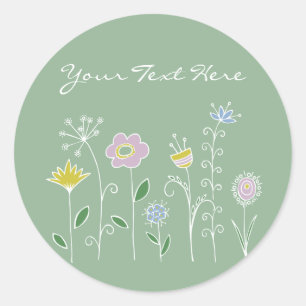 Adesivo Redondo Design gráfico da flor
