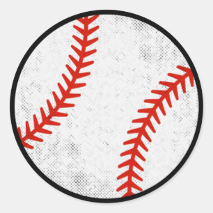 Adesivo Redondo Design Gráfico de Beisebol Vintage Angustiado
