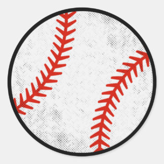 Adesivo Redondo Design Gráfico de Beisebol Vintage Angustiado