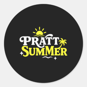 Adesivo Redondo Design Gráfico Divertido de Verão Pratt