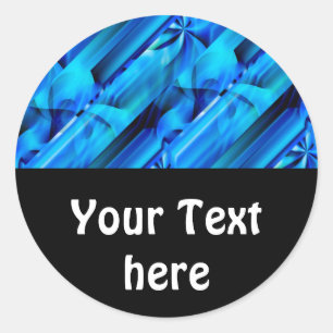 Adesivo Redondo Design gráfico sem emenda - preto azul mim