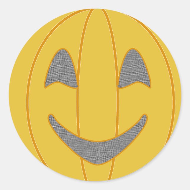 Adesivo Redondo Design Halloween Laranja Cheio de Pumpkin (Frente)
