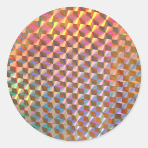 Adesivo Redondo design holográfico de fotografia metálica colorida