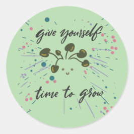 Adesivo Redondo Design Inspiracional Mindset de Crescimento