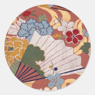 Adesivo Redondo Design japonês tradicional do tecido